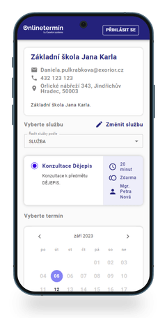 Reference rezervačního systému Online termín